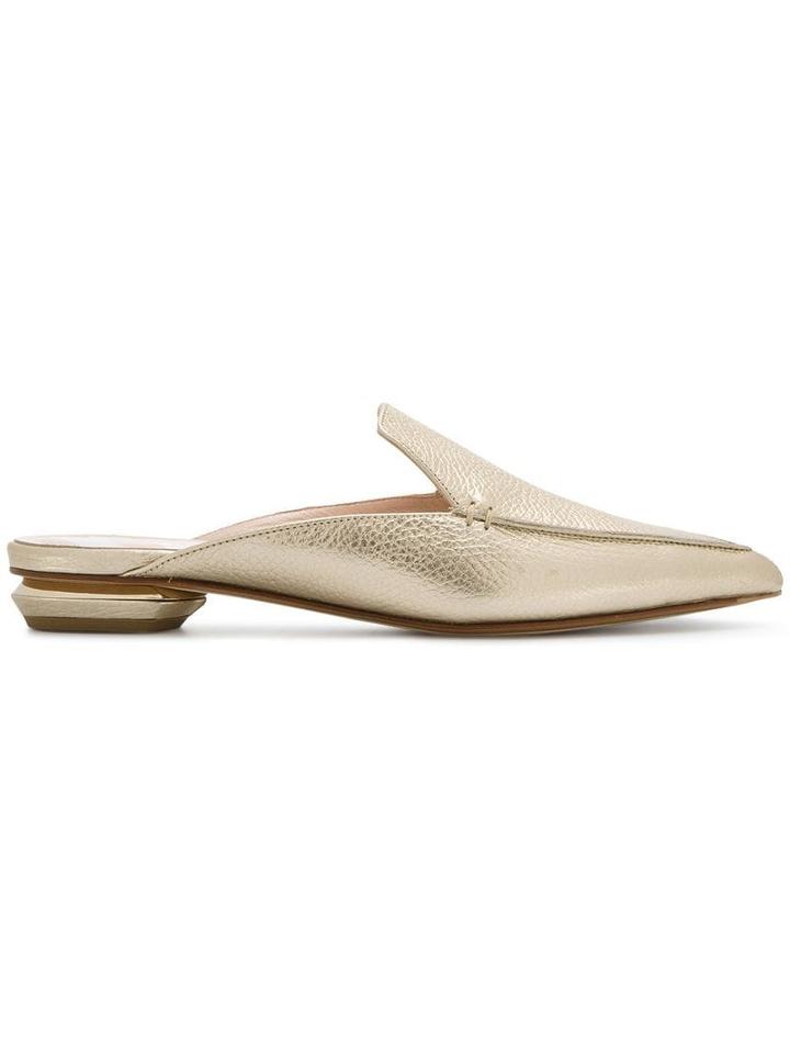 Nicholas Kirkwood Metallic Gold Beya Flat Mules - Neutrals