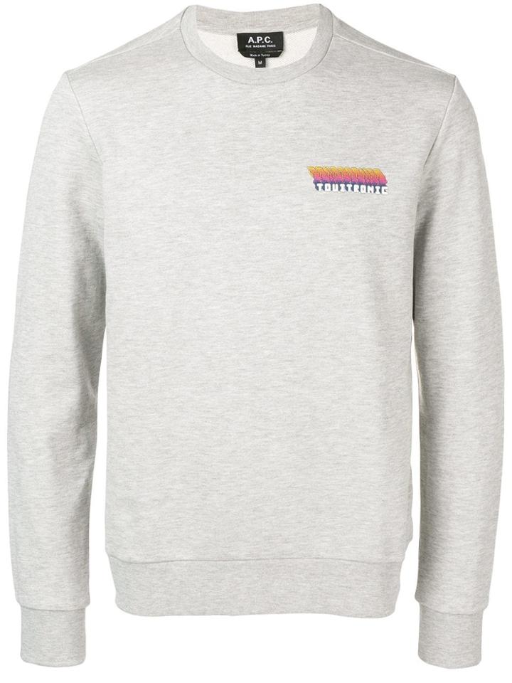 A.p.c. Contrast Logo Sweatshirt - Grey