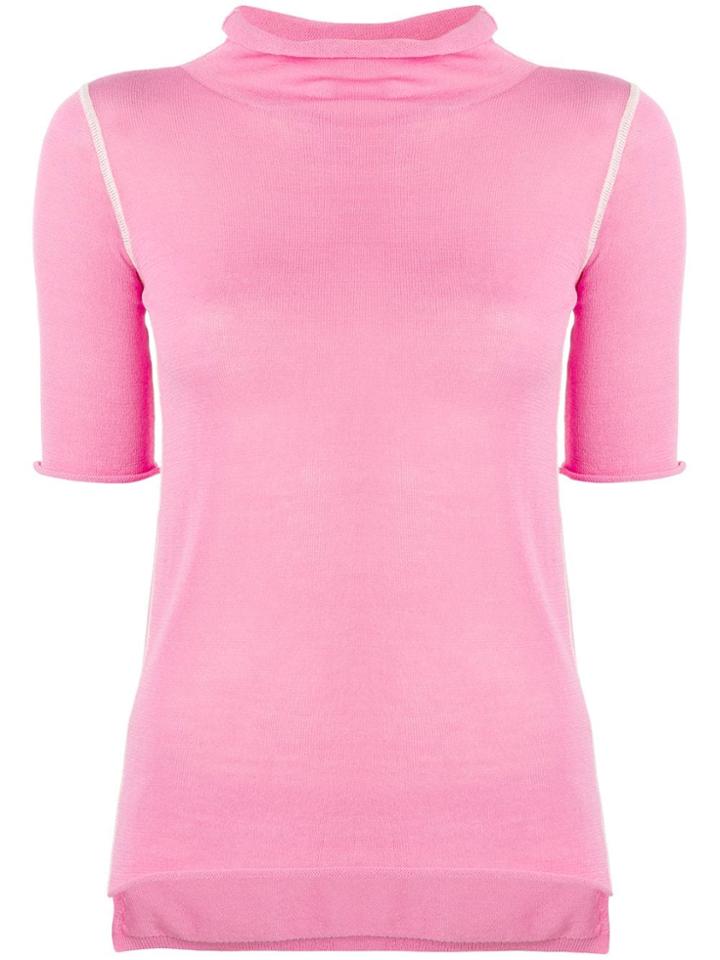 Joseph Short Sleeved Knitted Top - Pink