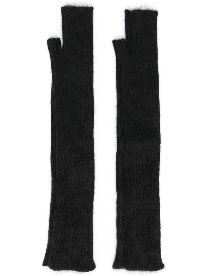 Isabel Benenato Knitted Long Fingerless Gloves