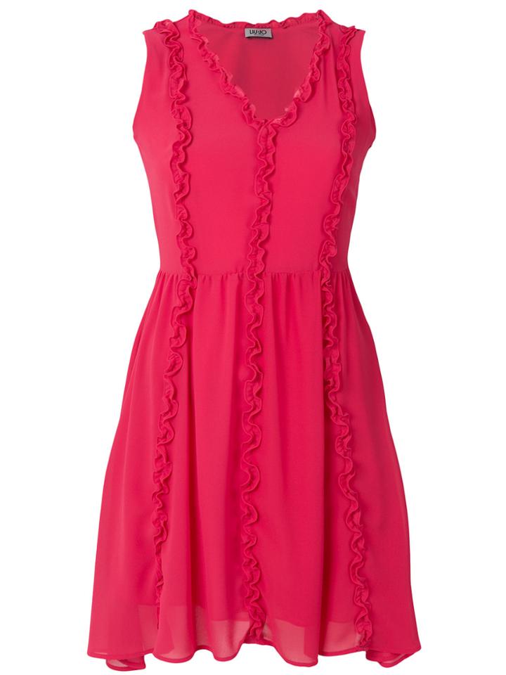 Liu Jo Ruffle Trim Dress - Pink & Purple
