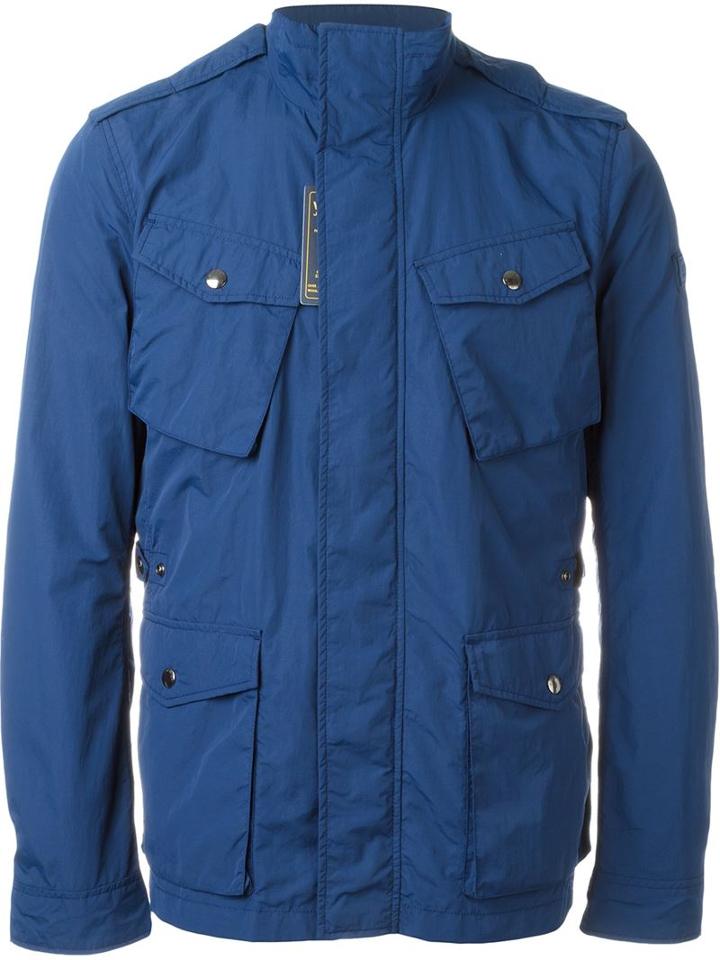 Woolrich Pocket Detail Wind Breaker, Men's, Size: Xl, Blue, Polyamide/cotton/polyester