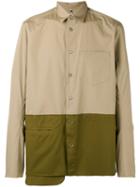 Oamc - Asymmetric Colour Block Shirt - Men - Cotton - M, Nude/neutrals, Cotton