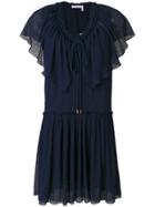 See By Chloé Frilled Mini Dress - Blue