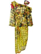 Preen By Thornton Bregazzi Printed And Gathered Detail Asymmetric