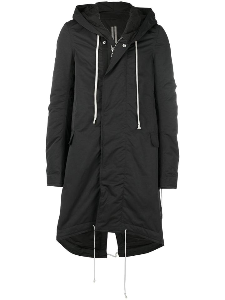 Rick Owens Drkshdw Hooded Parka Coat - Black
