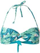 Mara Hoffman Leaf Print Bandeau Bikini Top, Women's, Size: Small, Green, Nylon/spandex/elastane