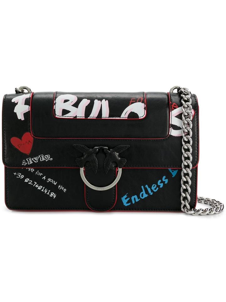 Pinko Graffiti Cross Body Bag - Black