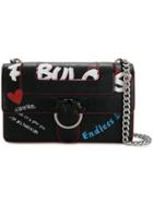 Pinko Graffiti Cross Body Bag - Black