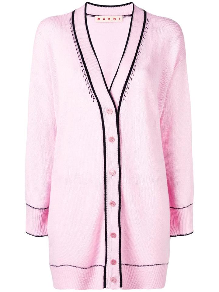 Marni Contrast Trim Cardigan - Pink