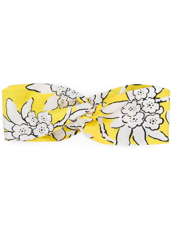 Valentino Floral Print Headband - Yellow & Orange