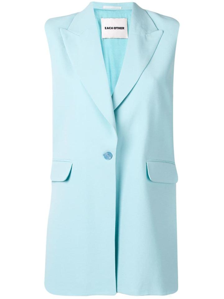 Each X Other Oversized Sleeveless Blazer - Blue