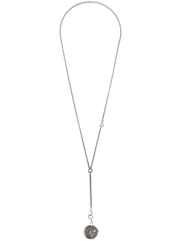 Ann Demeulemeester Medal Necklace, Men's, Metallic
