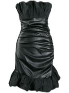 Pinko Faux-leather Strapless Dress - Black