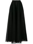 Talbot Runhof Neva Scuba Net Long Skirt - Black