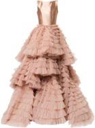 Isabel Sanchis Layered Flared Gown - Nude & Neutrals