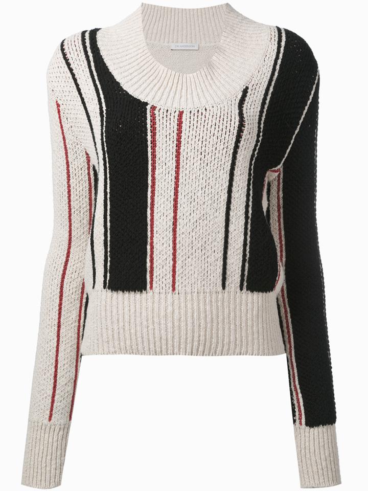 Jw Anderson Scoop Stripe Jumper - Nude & Neutrals