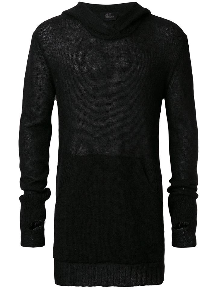 Lost & Found Ria Dunn Slim-fit Knitted Hoodie - Black