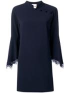 Aniye By Mandarin Collar Shift Dress - Blue