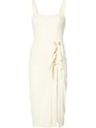 Rebecca Vallance Billie Split Midi Dress, Women's, Size: 12, Nude/neutrals, Polyester/spandex/elastane