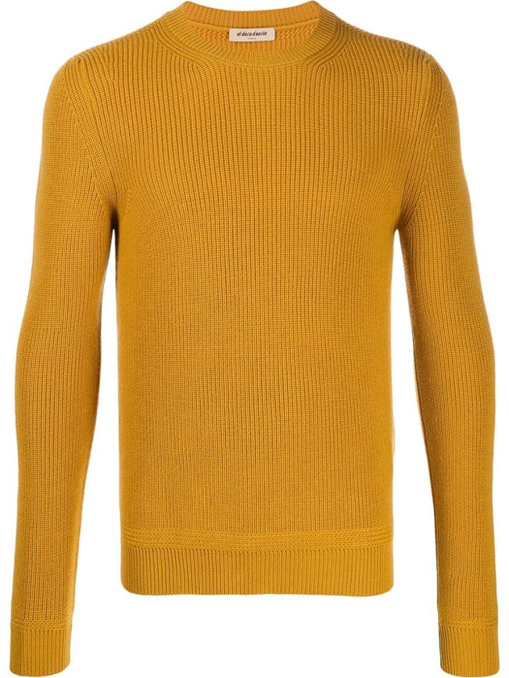Al Duca D'aosta 1902 Ribbed Crew Neck Jumper - Orange