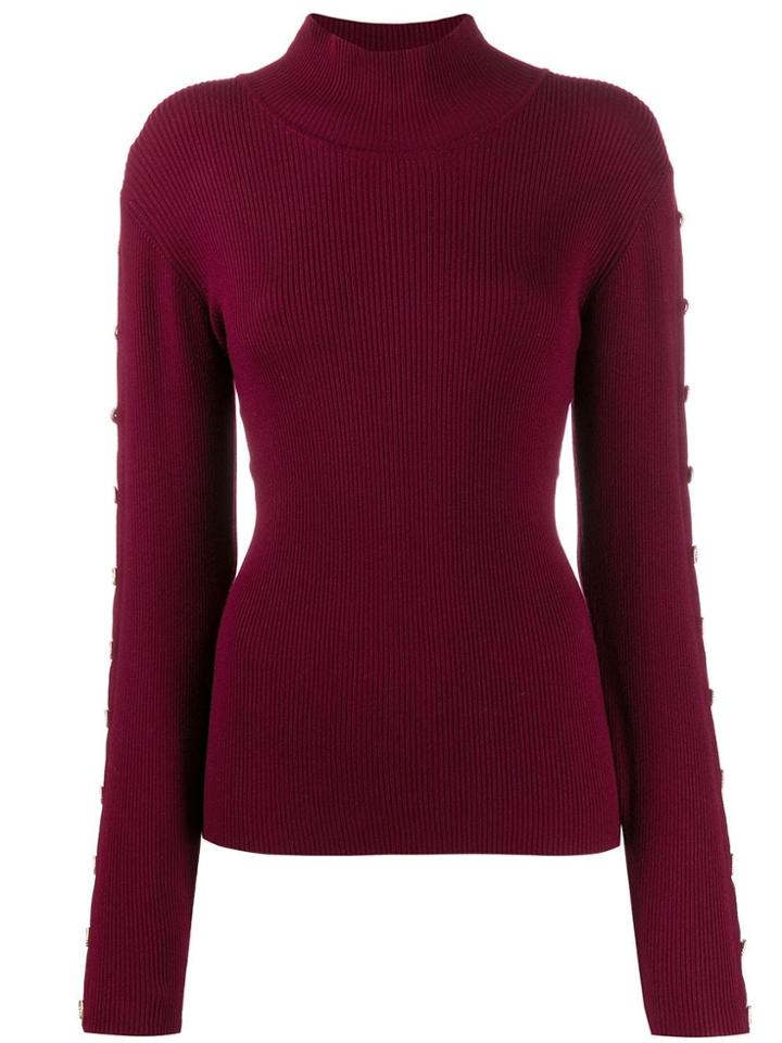 Edward Achour Paris Button Embellished Jumper - Red