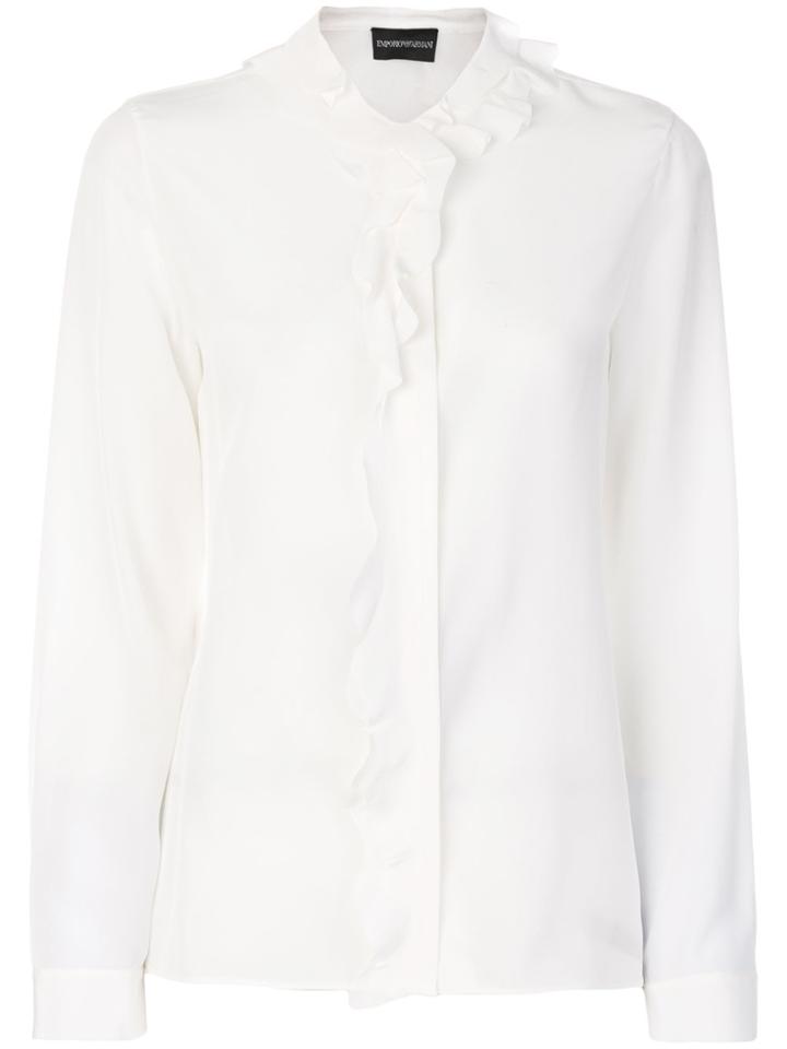 Emporio Armani Ruffled Trim Shirt - White