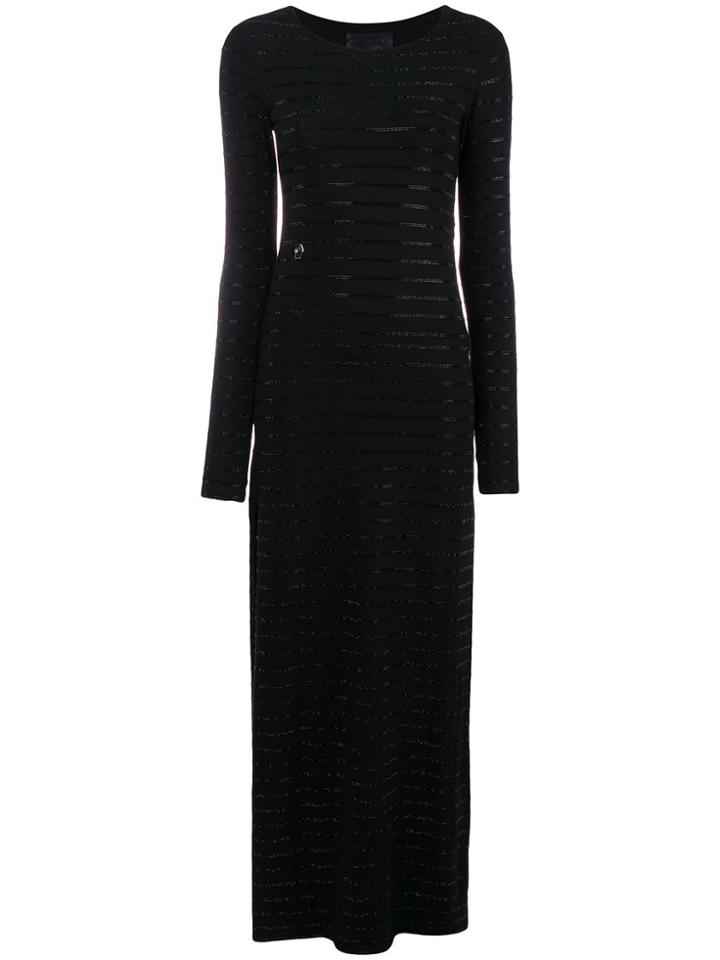Philipp Plein Side Slit Maxi Dress - Black