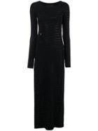 Philipp Plein Side Slit Maxi Dress - Black