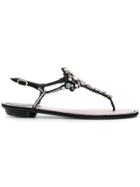 René Caovilla Crystal Embellished Sandals - Black