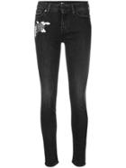 7 For All Mankind Mid-rise Skinny Jeans - Black