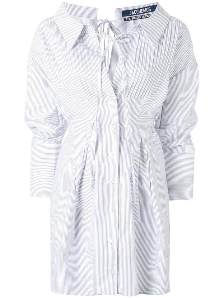 Jacquemus Striped Shirt Dress, Women's, Size: 34, White, Cotton