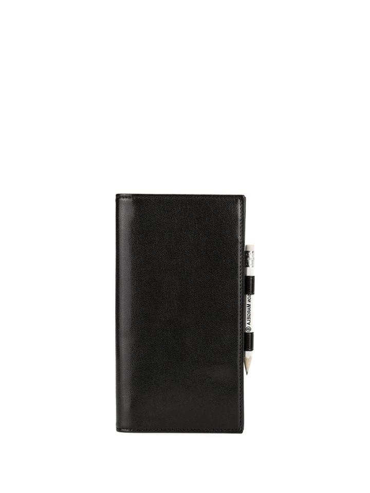 Mm6 Maison Margiela Pencil Detailed Snap Wallet - Black