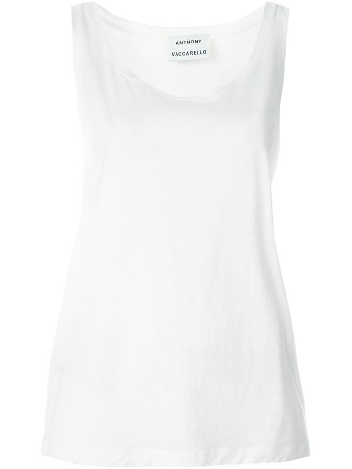Anthony Vaccarello Classic Tank Top, Women's, Size: 44, White, Cotton