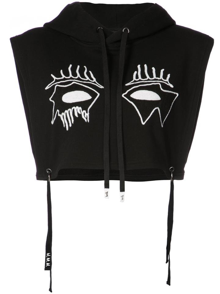 Haculla Evil Eye Crop Top Hoodie - Black