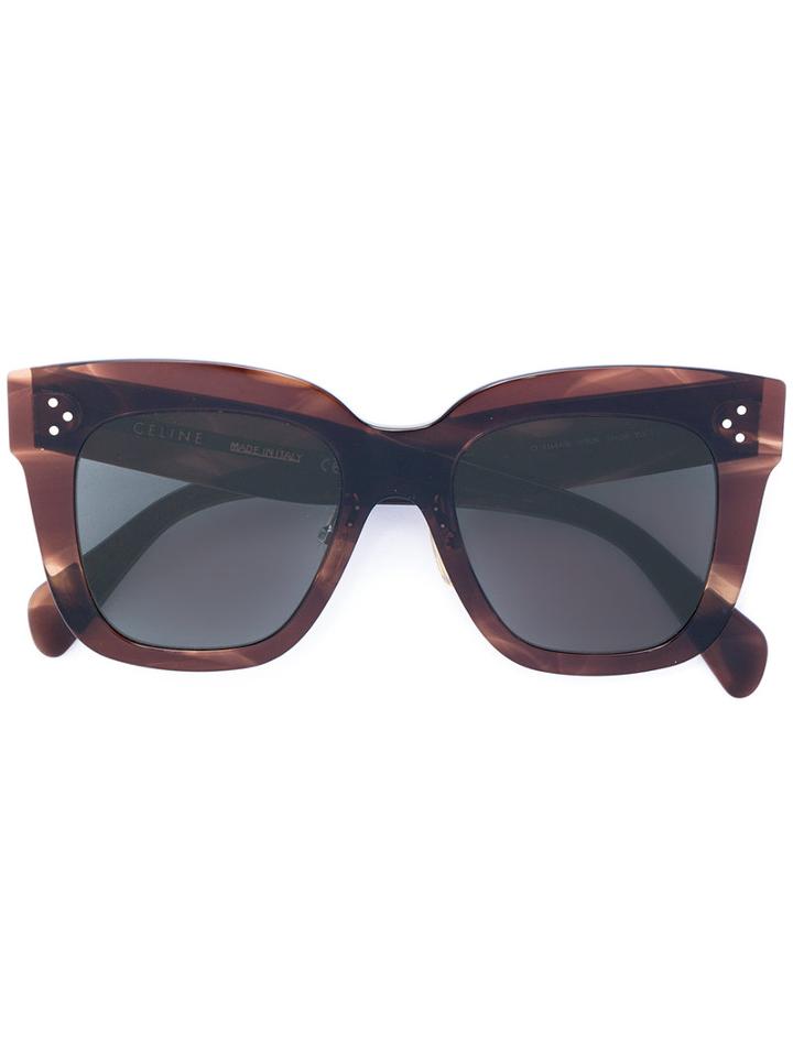Céline Eyewear - 'kim' Sunglasses - Women - Acetate - 51, Brown, Acetate