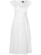 A.p.c. Ruffled V Dress - White