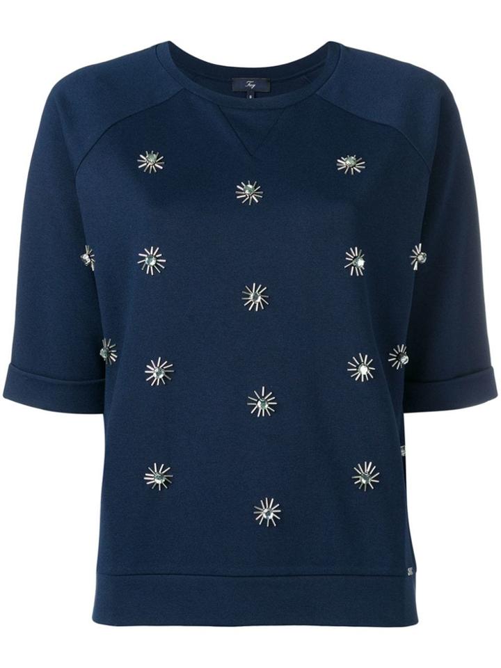 Fay Embellished T-shirt - Blue
