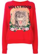 Gucci Hollywood Feline Print Sweatshirt - Red
