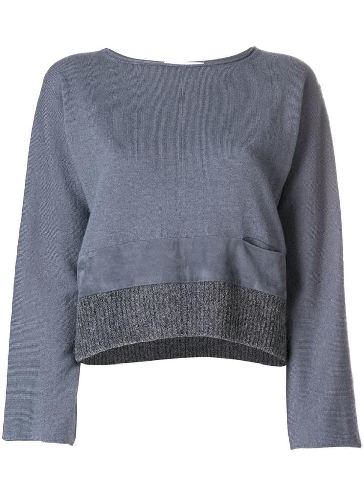 Fabiana Filippi Contrast Hem Knitted Top - Grey