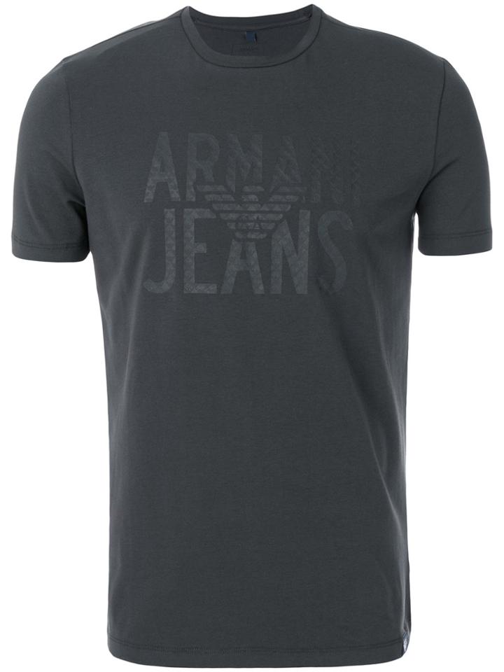 Armani Jeans Logo Print T-shirt - Grey