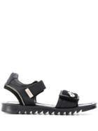Cesare Paciotti Kids Teen Zip Detail Sandals - Black