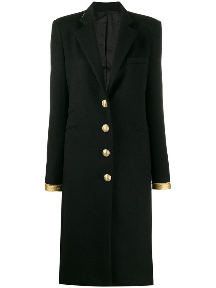Paco Rabanne Gold-tone Trim Coat - Black