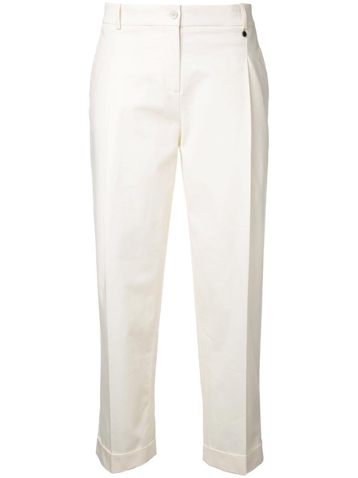 Jil Sander Navy Cropped Trousers, Women's, Size: 42, Pink/purple, Cotton/spandex/elastane