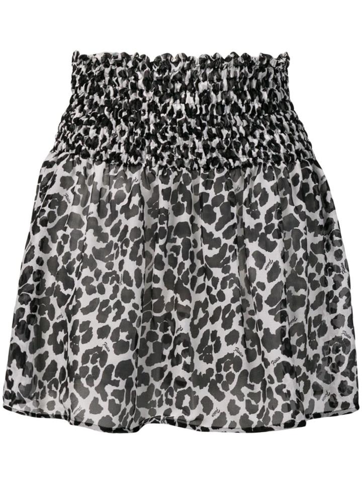 Fisico Leopard Print Mini Skirt - Black