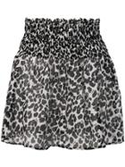 Fisico Leopard Print Mini Skirt - Black