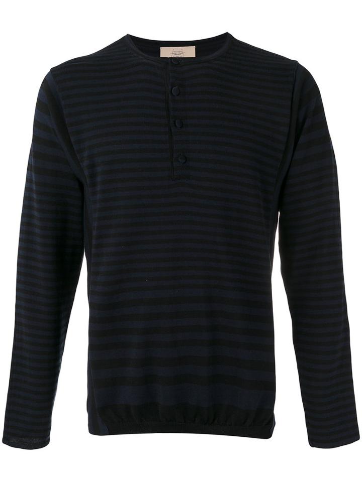 Maison Flaneur Striped Sweater, Men's, Size: 50, Blue, Cotton