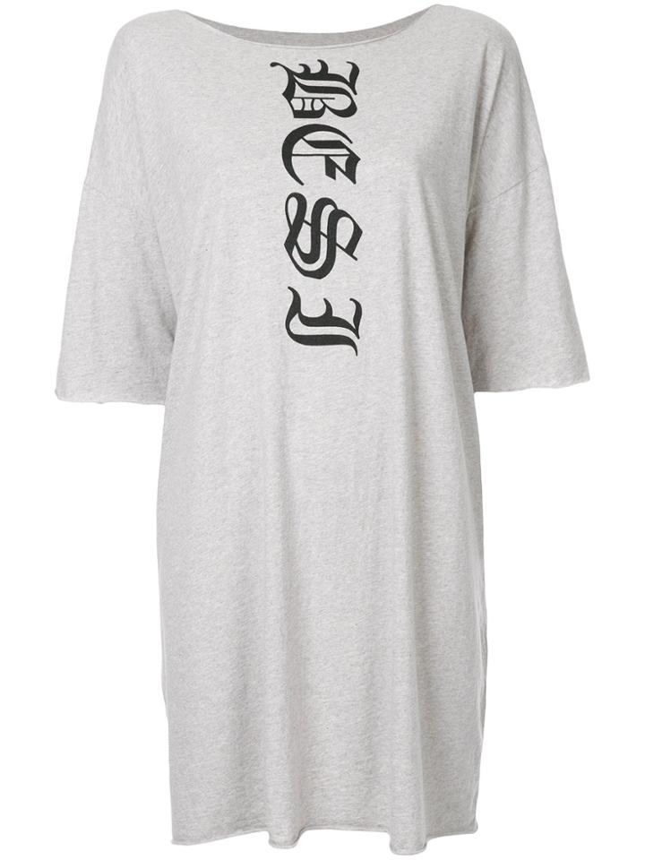 Zambesi Gothic Logo Oversized Top - Nude & Neutrals