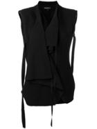 Ann Demeulemeester Asymmetric Sleeveless Gilet - Black