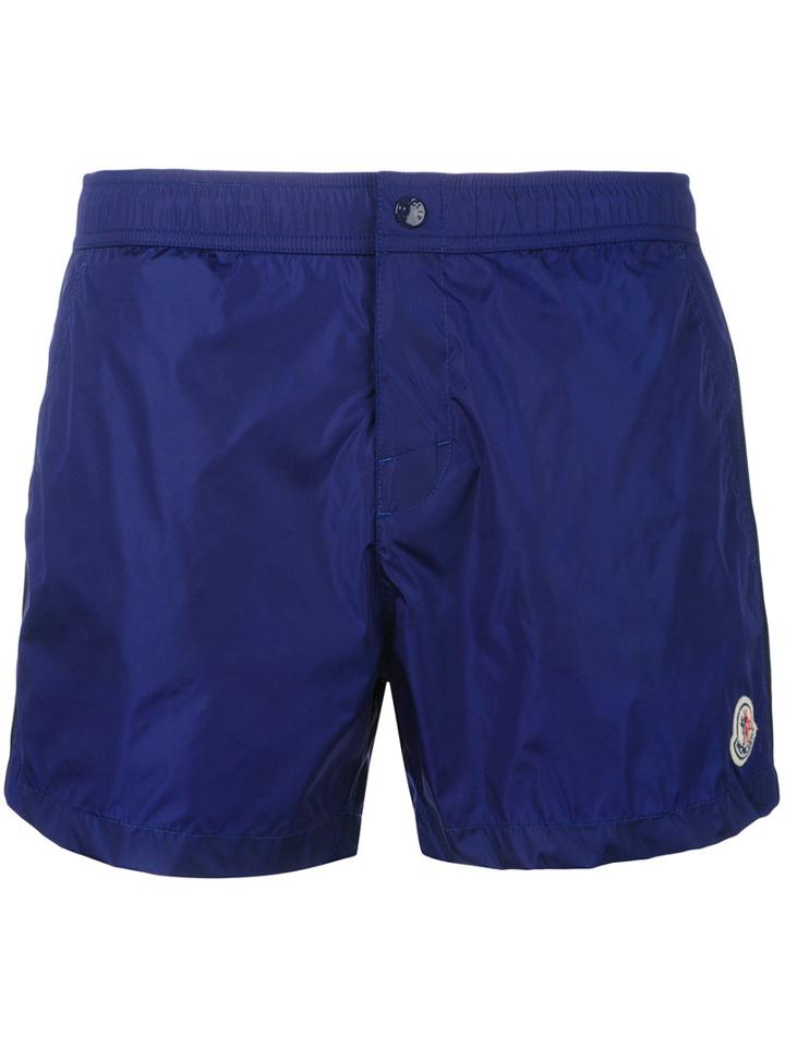 Moncler - Logo Plaque Swimming Trunks - Men - Polyamide/polyester - S, Blue, Polyamide/polyester